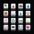Home icons on black