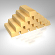 Stack of gold ingots. 3d rendered image. Stack of gold ingots. 3d rendered image.