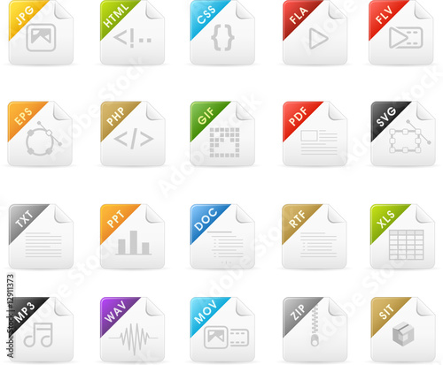 Squaro icon set: File extensions and Document icons Squaro icon set: File extensions and Document icons