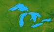 Illustration: Terrain Map of the Great Lakes States Terrain Map of the Great Lakes States