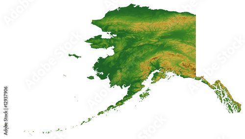 Illustration: Terrain Map of Alaska Terrain Map of Alaska