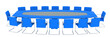 blue meeting table
