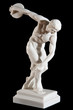 Classical white marble statue of naked discus thrower Classical white marble statue of naked discus thrower