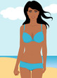 Beauty in blue bikini