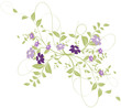 floral design - décoration vectoriel rose et vert fond blanc