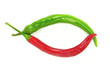 Red and green chili peppers