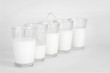 Milk glasses on a white background
