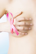 Girl with a pink ribbon