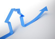 Growing home sales 3D illustration Growing home sales 3D illustration