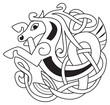 Celtic horse - unicorn Symbol. Great for tattoo or artwork.