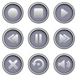 Music and media player icons on modern vector button set Music and media player icons on modern vector button set