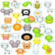 Big set of baby animals