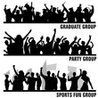 set of group peoples vector
