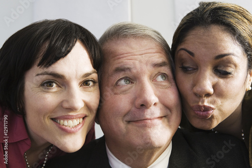 Photo: View of colleagues smiling. View of colleagues smiling.
