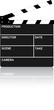Movie clipboard on pure white with reflection