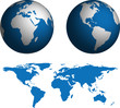 Globe and Map of the World. Globe and Map of the World.