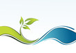 abstract composition. vector background with tree and sea