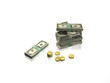 Dollars et pièces en or