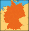 Abstract vector color map of German country Abstract vector color map of German country