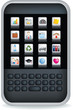 black touch screen phone
