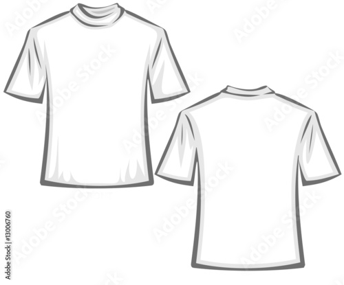 blank white shirt front and back. Blank T-shirts vector
