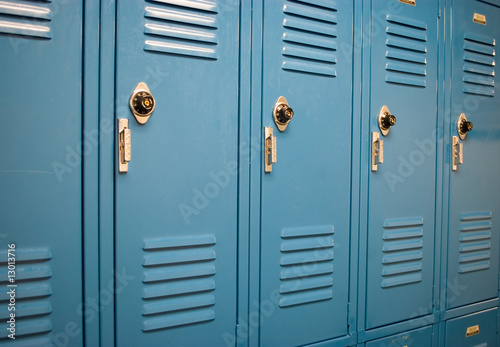 Photo: School lockers at an angle School lockers at an angle