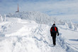 transmitter outlook tower lysa hora in beskydy mountains winter