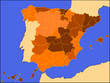detailed vector map of spain with all departaments