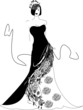 The girl in a beautiful evening dress