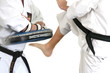 Kick in karate, picture with motion blur