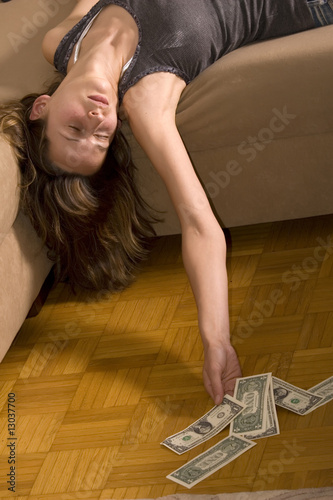 Photo: crime scene, dead girl on the couch crime scene, dead girl on the couch