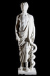 White marble classic statue of Asclepius isolated on black White marble classic statue of Asclepius isolated on black