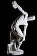 Classical white marble statue of naked discus thrower Classical white marble statue of naked discus thrower