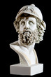 Classical painted marble Zeus Bust isolated on black Classical painted marble Zeus Bust isolated on black