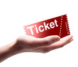 Ticket auf Hand Ticket auf Hand