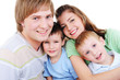 portrait of loving happy young family
