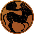 Greece mural painting,  Centaur. Editable vector image