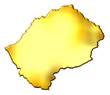Lesotho 3d Golden Map