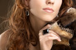 Lady with fur coat
