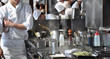 Chefs at work in a restaurant
