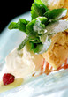 vanilla ice-cream with a baked apple strudel