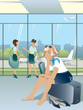 Girl waiting at the airport