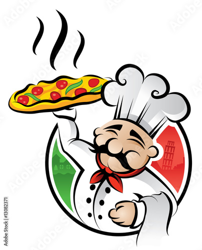 Zoom Not Available: Vector images scale to any size. Pizza Chef