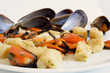 Italian food: gnocchi with mussels Italian food: gnocchi with mussels