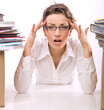 Young businesswoman in stress