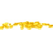 Falling gold bars.