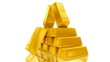 Stack of gold bullions. Looped.