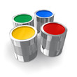 Cans with color paint