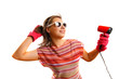 Photo: Attractive beautiful young woman wearing sun glasses Attractive beautiful young woman wearing sun glasses
