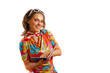 Photo: Attractive beautiful young woman holding a notebook Attractive beautiful young woman holding a notebook